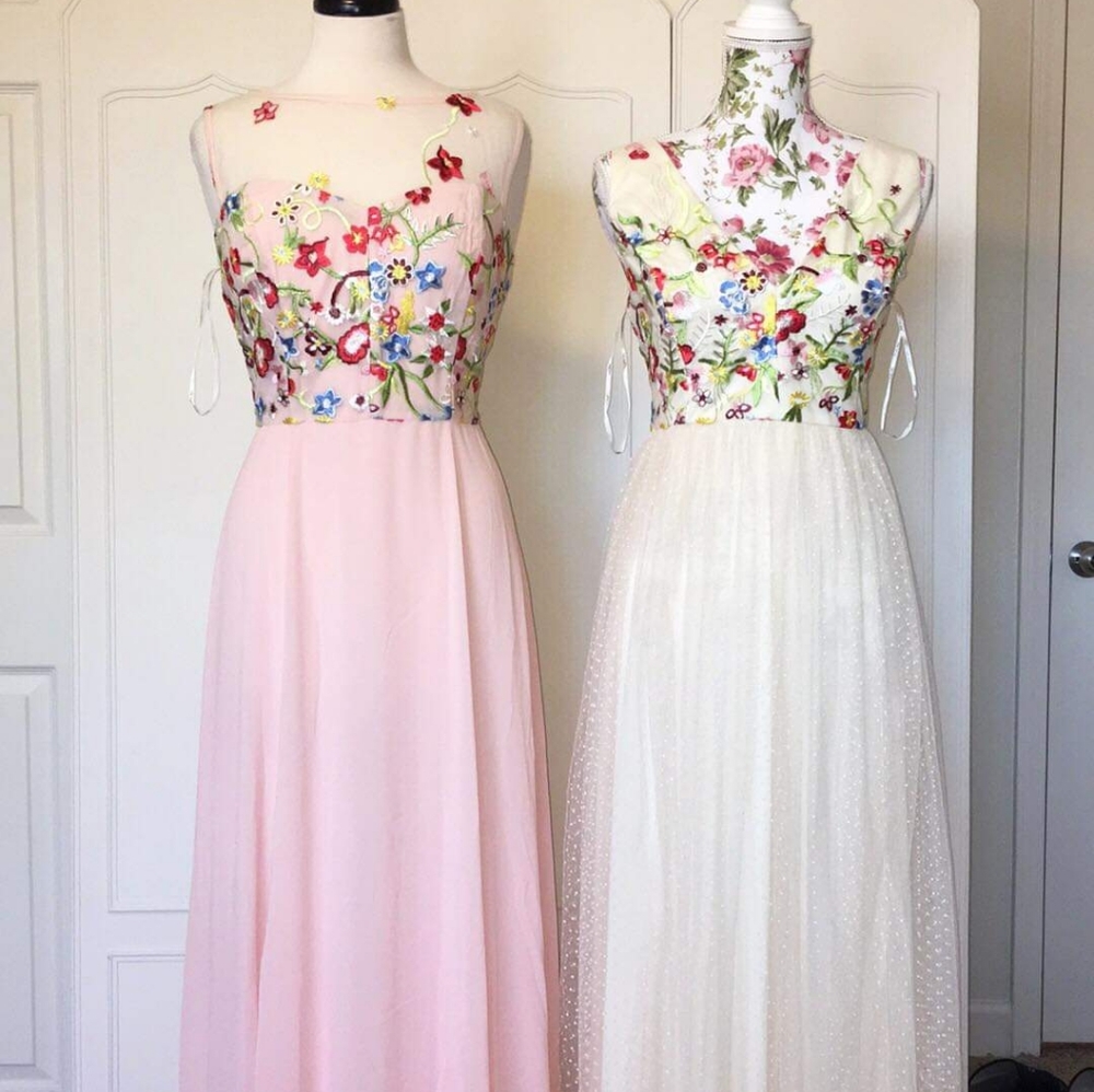 Light Pink Floral Embroidered Dress